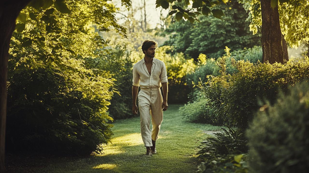 Pantalon en Lin Homme : La Star de la Collection Plante Paradise pour un Été Naturel